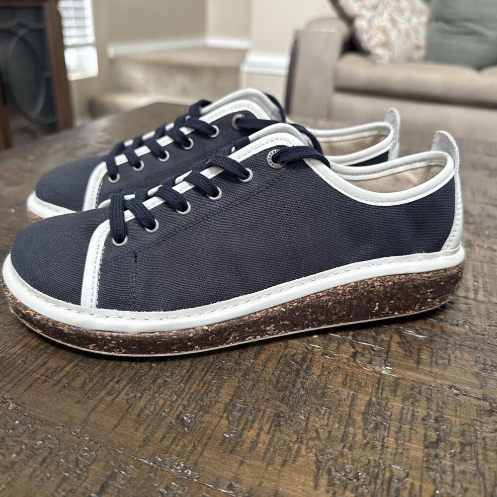 Birkenstock Womens Size 6 EU 37 Narrow Santa Cruz Blue Canvas Sneakers Worn ONCE